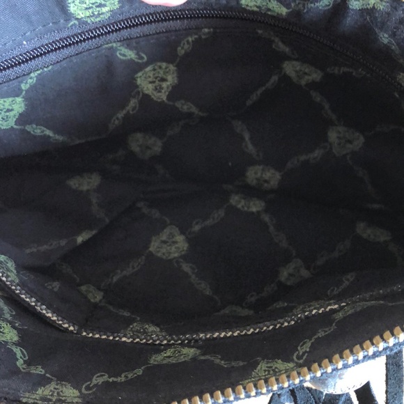 Ed Hardy clutch wristlet handbag leather fringe - Picture 8 of 8